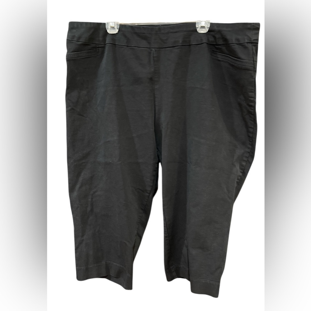 Croft & Barrow Black Women's Pull-on Effortless Stretch Capri Pants- Size 22W